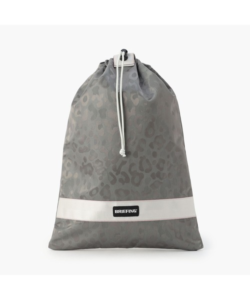 BRIEFING(ブリーフィング)の「【BRIEFING GOLF/ブリーフィングゴルフ】DRAWSTRING POUCH M LEOPARD JQ(ポーチ・メンズ・ブラック/グレー・FREE)」の1枚目の写真