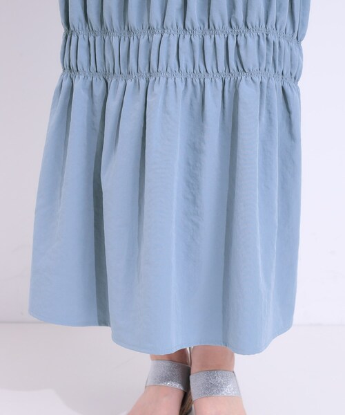 Cutie Blonde(キューティーブロンド)の「【S-LL】コーデが華やかに シャーリングデザインスカート(スカート・レディース・ライトブルー/ブラック/ホワイト・01/02/03/04)」の20枚目の写真