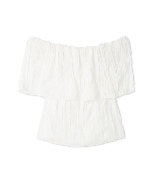 SNIDEL（スナイデル）の「プリーツオフショルブラウス（シャツ/ブラウス・レディース・ブラック/ホワイト/ブラウン・FREE）」の6枚目の写真