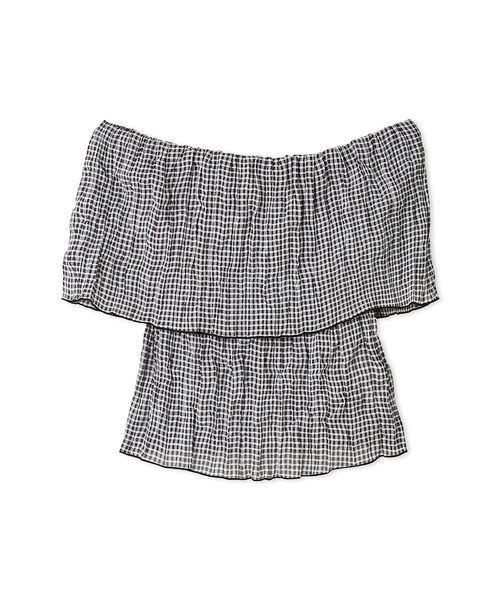 SNIDEL（スナイデル）の「プリーツオフショルブラウス（シャツ/ブラウス・レディース・ブラック/ホワイト/ブラウン・FREE）」の5枚目の写真