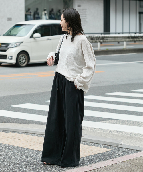 JOURNAL STANDARD(ジャーナルスタンダード)の「《追加2》サマー裏毛イージーワイドパンツ(スウェットパンツ・レディース・チャコールグレー/ブラック・FREE)」の6枚目の写真