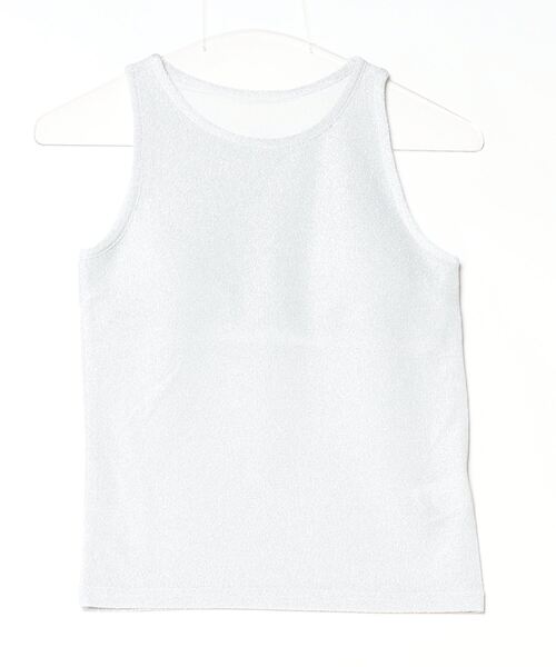 Per sist ence（パーシエンス）の「ラメアメスリタンクトップ/カップ付き（タンクトップ・レディース・オフホワイト/シルバー/ブラック/ゴールド/ブラウン・ONE SIZE）」の2枚目の写真