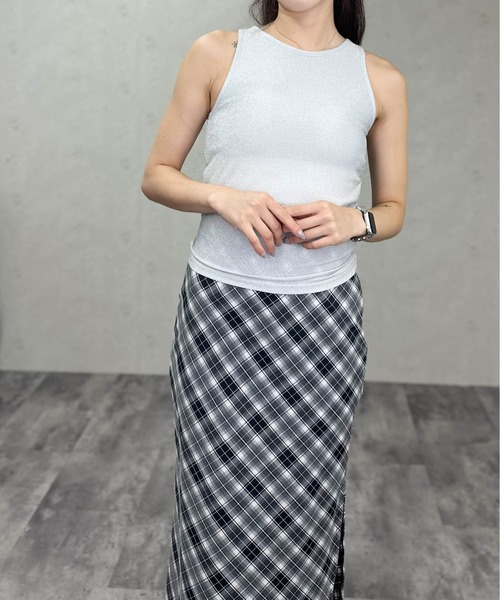 Per sist ence（パーシエンス）の「ラメアメスリタンクトップ/カップ付き（タンクトップ・レディース・オフホワイト/シルバー/ブラック/ゴールド/ブラウン・ONE SIZE）」の11枚目の写真