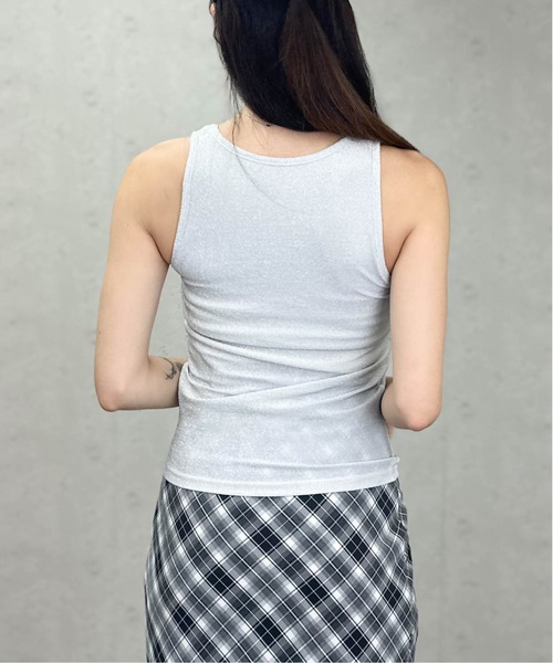 Per sist ence（パーシエンス）の「ラメアメスリタンクトップ/カップ付き（タンクトップ・レディース・オフホワイト/シルバー/ブラック/ゴールド/ブラウン・ONE SIZE）」の9枚目の写真