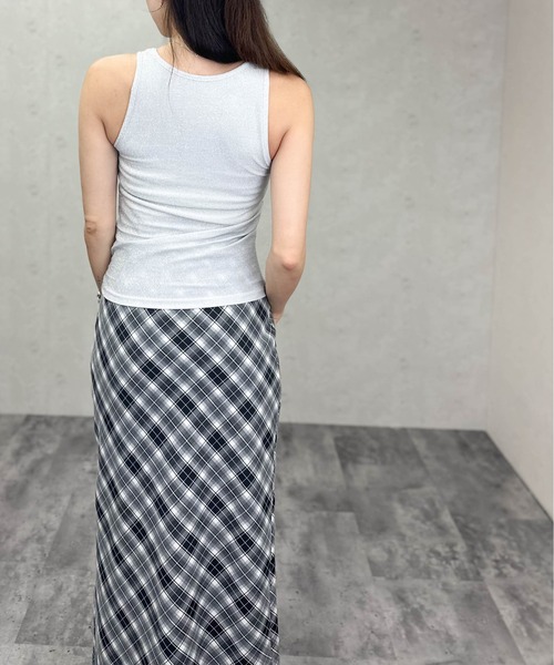 Per sist ence（パーシエンス）の「ラメアメスリタンクトップ/カップ付き（タンクトップ・レディース・オフホワイト/シルバー/ブラック/ゴールド/ブラウン・ONE SIZE）」の8枚目の写真