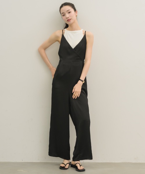 NEUNA（ヌナ）の「カシュクールサテンサロペット（サロペット/オーバーオール・レディース・アイボリー/ミント/ブラック・FREE）」の3枚目の写真