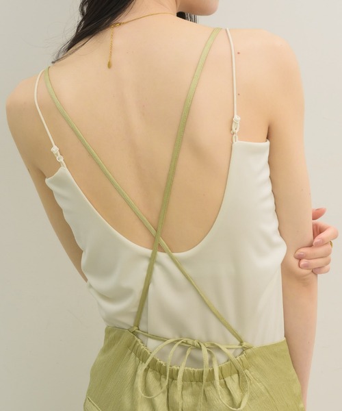 NEUNA（ヌナ）の「カシュクールサテンサロペット（サロペット/オーバーオール・レディース・アイボリー/ミント/ブラック・FREE）」の7枚目の写真