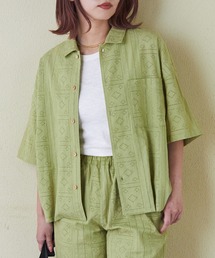 CUBE SUGAR | カットレース半袖バルーンシャツ(シャツ/ブラウス)