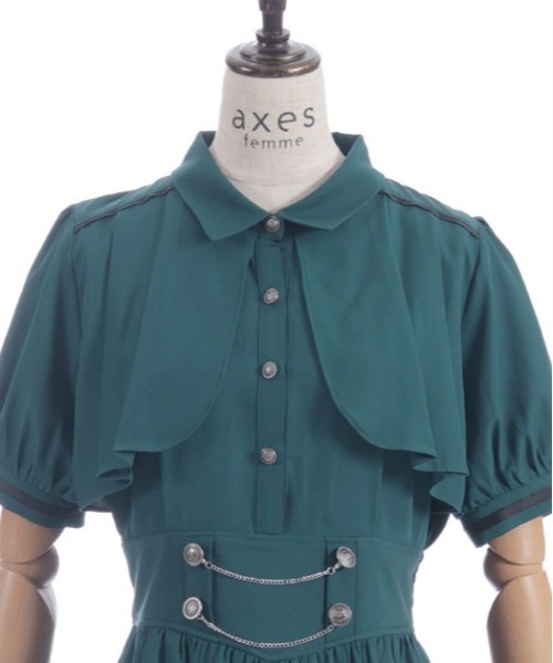 axes femme(アクシーズファム)の「ハイウエストフラシ半袖ワンピース(ワンピース・レディース・グリーン/パープル/ネイビー・FREE)」の17枚目の写真