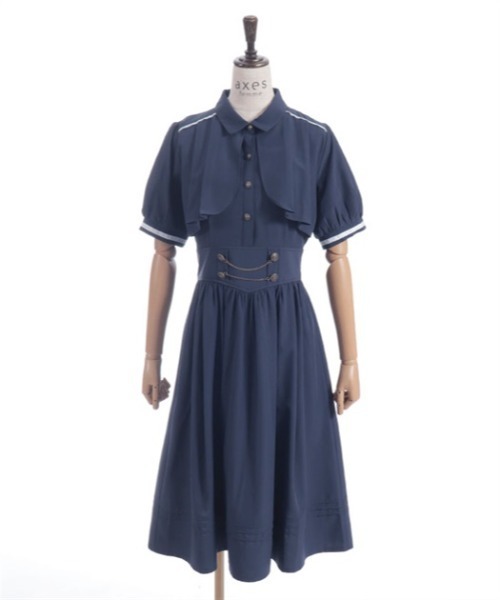 axes femme(アクシーズファム)の「ハイウエストフラシ半袖ワンピース(ワンピース・レディース・グリーン/パープル/ネイビー・FREE)」の13枚目の写真