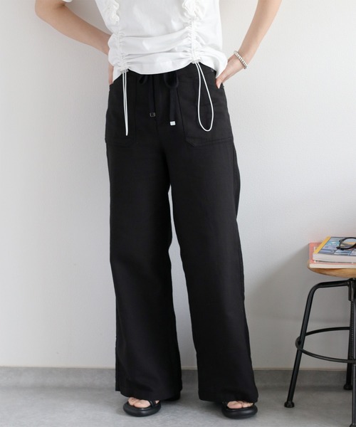cepo(セポ)の「〈セットアップ対応〉パナマワークイージーパンツ(その他パンツ・レディース・ブラック/モカ/オフホワイト・L/M/S)」の1枚目の写真