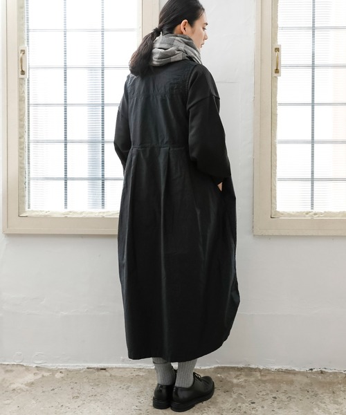 Brocante（ブロカント）の「[Brocante / ブロカント] ミリタリーモールスキン ランテルヌワンピース（ワンピース・レディース・ネイビー/キャメル/ブラック・2）」の4枚目の写真