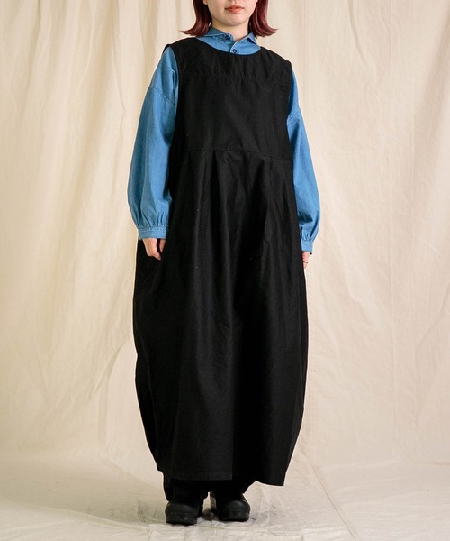 Brocante（ブロカント）の「[Brocante / ブロカント] ミリタリーモールスキン ランテルヌワンピース（ワンピース・レディース・ネイビー/キャメル/ブラック・2）」の6枚目の写真