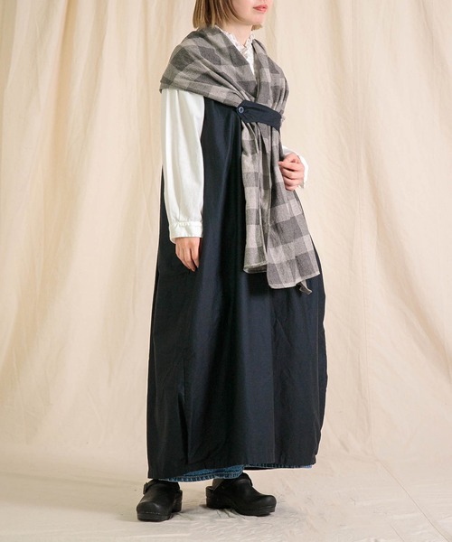 Brocante（ブロカント）の「[Brocante / ブロカント] ミリタリーモールスキン ランテルヌワンピース（ワンピース・レディース・ネイビー/キャメル/ブラック・2）」の10枚目の写真