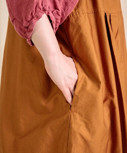 Brocante（ブロカント）の「[Brocante / ブロカント] ミリタリーモールスキン ランテルヌワンピース（ワンピース・レディース・ネイビー/キャメル/ブラック・2）」の22枚目の写真