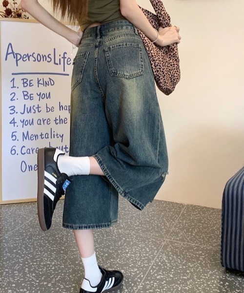 d.i.a.ダイヤ　ダメージ加工　デニムパンツ　ハーフパンツ　25インチ d.i.a - d.i.a デニムダメージショート加工ショーパン 25インチ