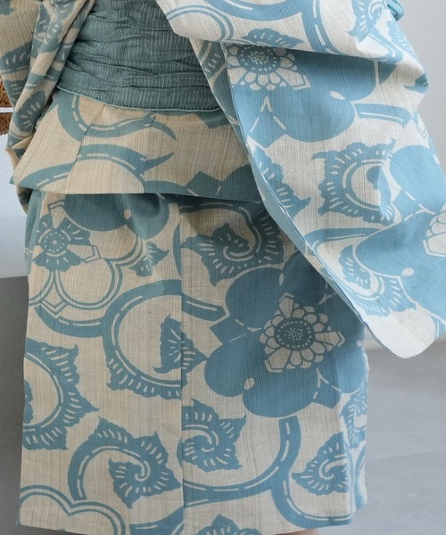 utatane（ウタタネ）の「キッズ浴衣3点セット 女の子 utatane×注染工房 kids 日本製注染（浴衣・キッズ・ブルー・130cm/120cm/100cm/110cm）」の6枚目の写真