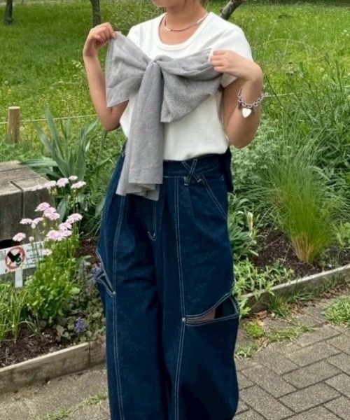 nemne store(ネンネストア)の「ラメチュールリボントップス(Tシャツ/カットソー・レディース・アイボリー/オフホワイト/ブラック・フリー)」の2枚目の写真