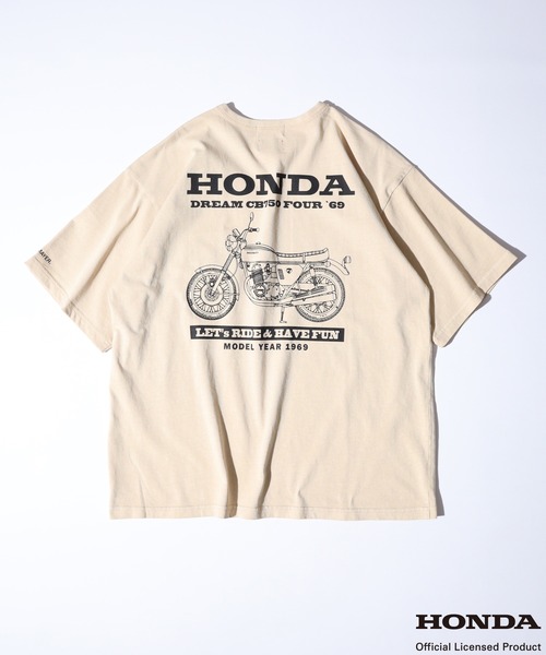 KRIFF MAYER（クリフメイヤー）の「KRIFFMAYER HONDAｺﾗﾎﾞT(CB750)(WING)（Tシャツ/カットソー・メンズ・サックスブルー/チャコールグレー/ベージュ系1/グリーン系1/グリーン/チャコール/イエロー/イエロー系1/サックスブルー系1/ベージュ・L/M）」の4枚目の写真