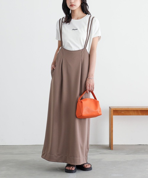 n'OrLABEL(ノアールレーベル)の「Wストラップキャミワンピース(ワンピース・レディース・モカ/ブルー/ブラック・2/1)」の9枚目の写真