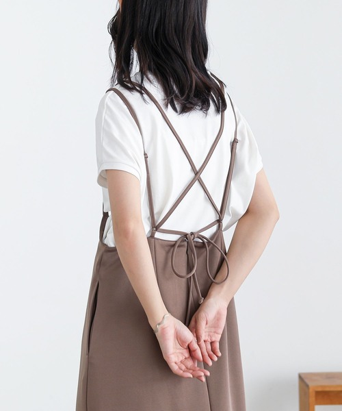 n'OrLABEL(ノアールレーベル)の「Wストラップキャミワンピース(ワンピース・レディース・モカ/ブルー/ブラック・2/1)」の12枚目の写真