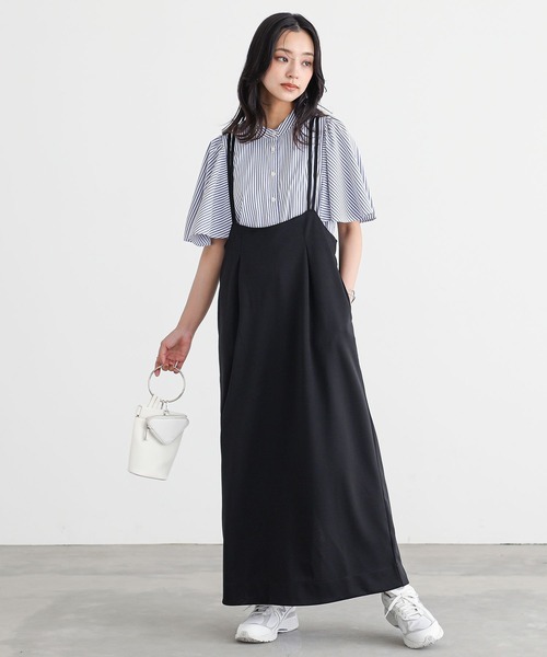 n'OrLABEL(ノアールレーベル)の「Wストラップキャミワンピース(ワンピース・レディース・モカ/ブルー/ブラック・2/1)」の15枚目の写真