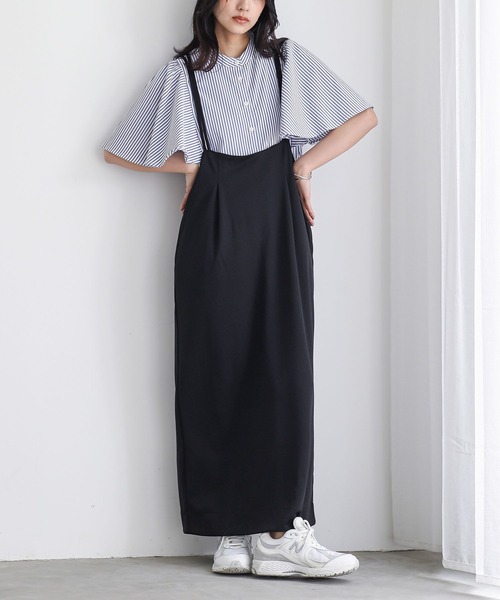 n'OrLABEL(ノアールレーベル)の「Wストラップキャミワンピース(ワンピース・レディース・モカ/ブルー/ブラック・2/1)」の14枚目の写真