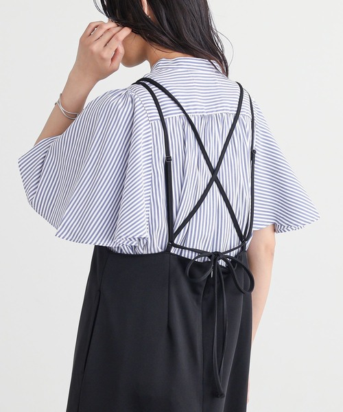 n'OrLABEL(ノアールレーベル)の「Wストラップキャミワンピース(ワンピース・レディース・モカ/ブルー/ブラック・2/1)」の16枚目の写真