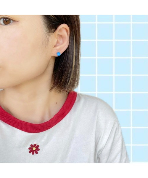 tone(トーン)の「【Bethlehem】エレクトリックこつぶピアス(MA)(ピアス(両耳用)・レディース・オレンジ/イエロー/グリーン/ピンク/パープル/ブルー・FREE)」の16枚目の写真