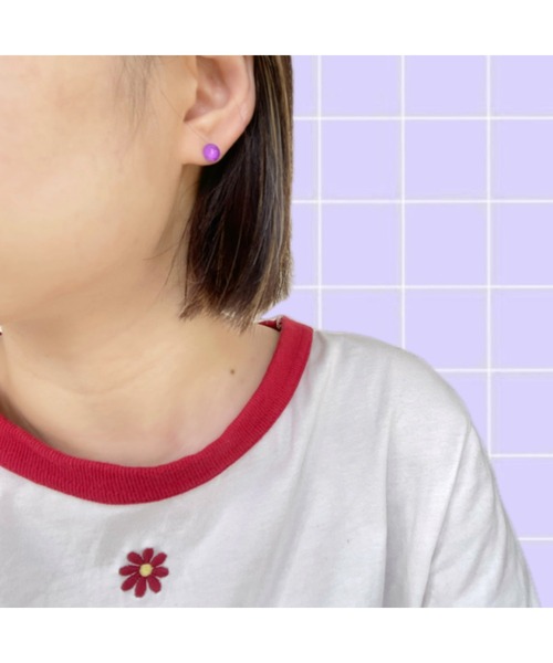 tone(トーン)の「【Bethlehem】エレクトリックこつぶピアス(MA)(ピアス(両耳用)・レディース・オレンジ/イエロー/グリーン/ピンク/パープル/ブルー・FREE)」の7枚目の写真