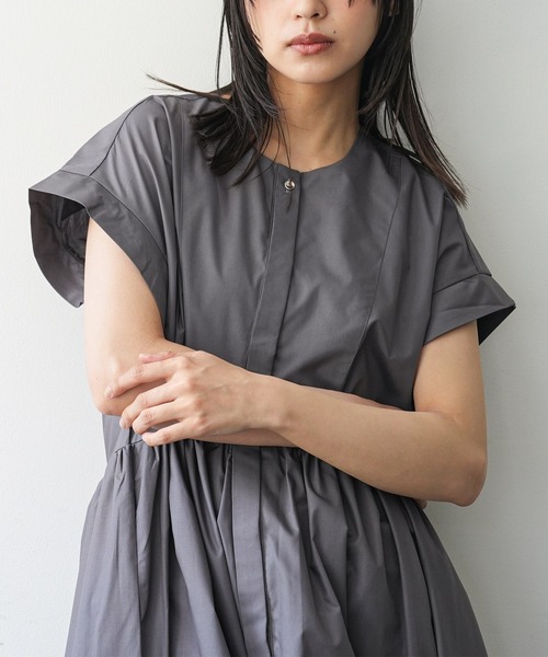 mili an deni(ミリアンデニ)の「半袖前開きワンピース(ワンピース・レディース・チャコールグレー/ブラック/ダークブルー・M)」の20枚目の写真