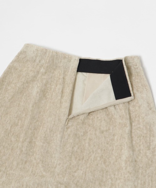 ATON LINEN VELVET SIDE SLIT SKIRT（スカート）｜ATON