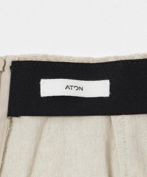 ATON LINEN VELVET SIDE SLIT SKIRT（スカート）｜ATON