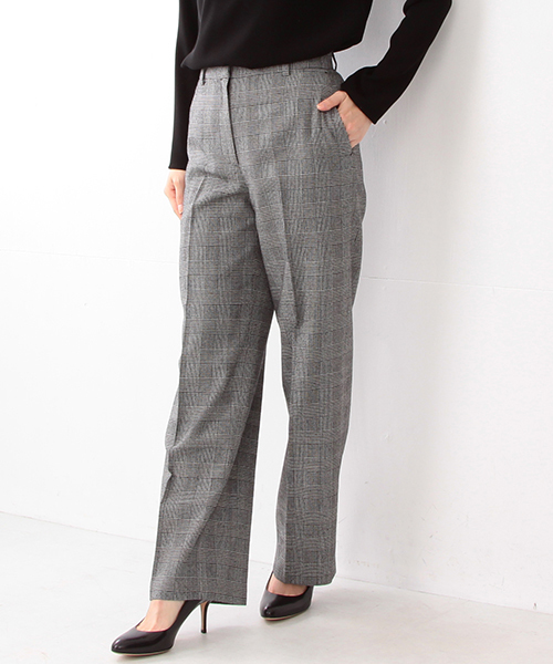 Demi-Luxe BEAMS(デミルクス ビームス)の「Demi-Luxe BEAMS / ウール セミワイド パンツ(その他パンツ・レディース・ブラック/ブラウン系その他・36/38/40)」の1枚目の写真