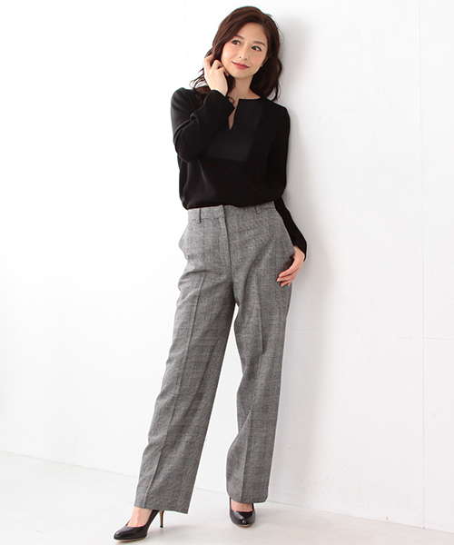 Demi-Luxe BEAMS(デミルクス ビームス)の「Demi-Luxe BEAMS / ウール セミワイド パンツ(その他パンツ・レディース・ブラック/ブラウン系その他・36/38/40)」の6枚目の写真