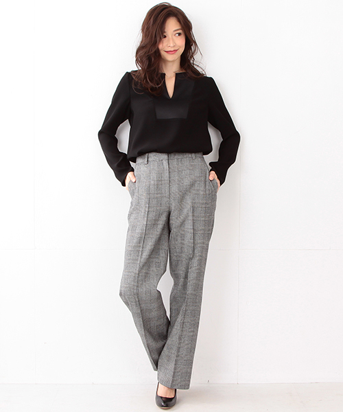 Demi-Luxe BEAMS(デミルクス ビームス)の「Demi-Luxe BEAMS / ウール セミワイド パンツ(その他パンツ・レディース・ブラック/ブラウン系その他・36/38/40)」の7枚目の写真