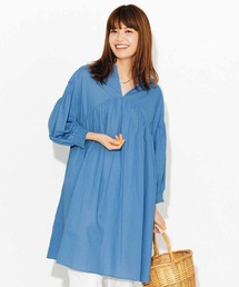 Live in comfort | リブ　イン　コンフォート　ふわりコットンローン素材の　ボリュームチュニック(チュニック)