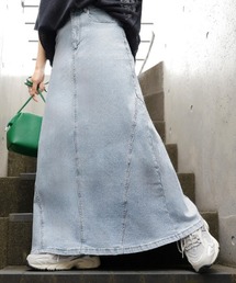 「神業デニム」着痩せ ロングスカート ＜着丈・サイズが選べる＞
