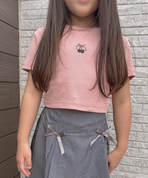 セール】lulunoix/さくらんぼクロップド丈Tシャツ M15410（Tシャツ