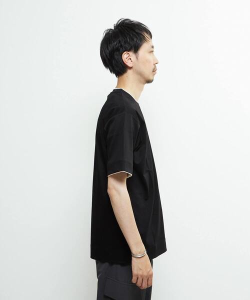 MEN'S MELROSE(メンズメルローズ)の「マーセライズドスムースフェイクレイヤードTシャツ(Tシャツ/カットソー・メンズ・ホワイト/ライトグレー/ブラック・4/3/2)」の7枚目の写真