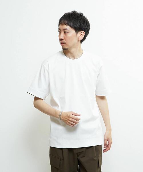 MEN'S MELROSE(メンズメルローズ)の「マーセライズドスムースフェイクレイヤードTシャツ(Tシャツ/カットソー・メンズ・ホワイト/ライトグレー/ブラック・4/3/2)」の19枚目の写真