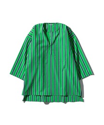 PUEBCO（プエブコ）の「COTTON STRIPE SHIRT / CREW NECK Blue M（シャツ/ブラウス）」