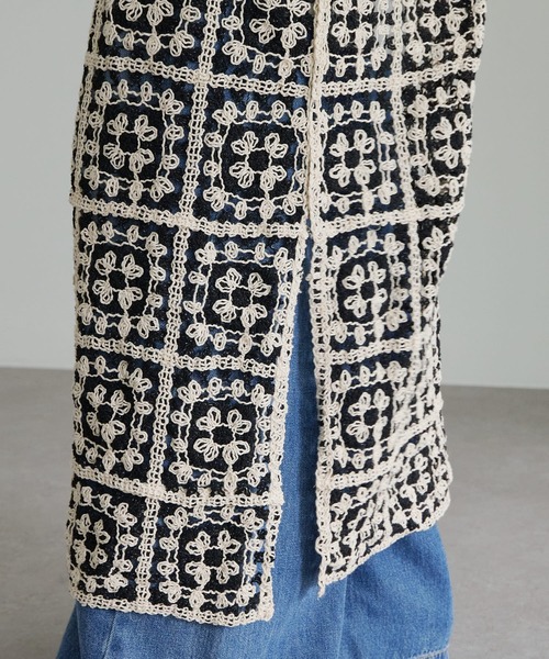 PUAL CE CIN（ピュアルセシン）の「配色かぎ針編み風ワンピース（ワンピース・レディース・ブラック系・FREE）」の13枚目の写真