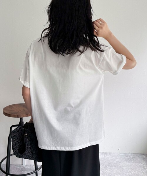 fredy emue（フレディエミュ）の「シルケットBEACH PHOTO Tシャツ（Tシャツ/カットソー・レディース・オフホワイト/チャコールグレー・38）」の10枚目の写真