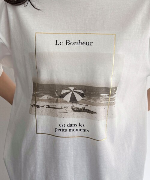 fredy emue（フレディエミュ）の「シルケットBEACH PHOTO Tシャツ（Tシャツ/カットソー・レディース・オフホワイト/チャコールグレー・38）」の17枚目の写真