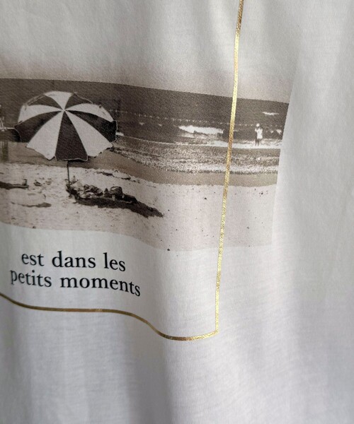 fredy emue（フレディエミュ）の「シルケットBEACH PHOTO Tシャツ（Tシャツ/カットソー・レディース・オフホワイト/チャコールグレー・38）」の18枚目の写真