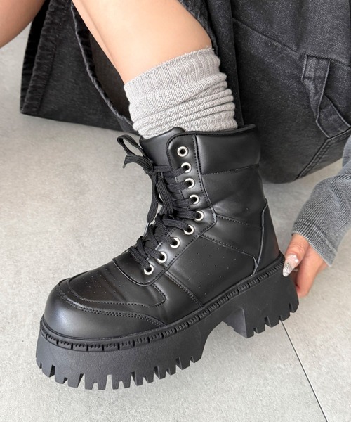 WEGO（ウィゴー）の「WEGO/スニーカーブーツ（ブーツ・レディース・ライトピンク/ブラック/キャメル・SMALL/MEDIUM/LARGE）」の10枚目の写真