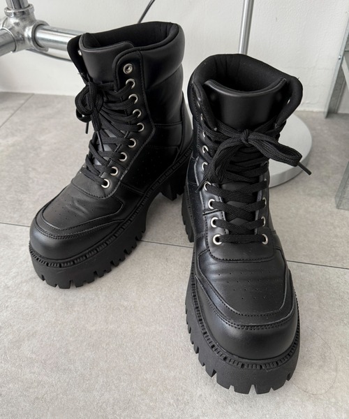 WEGO（ウィゴー）の「WEGO/スニーカーブーツ（ブーツ・レディース・ライトピンク/ブラック/キャメル・SMALL/MEDIUM/LARGE）」の4枚目の写真