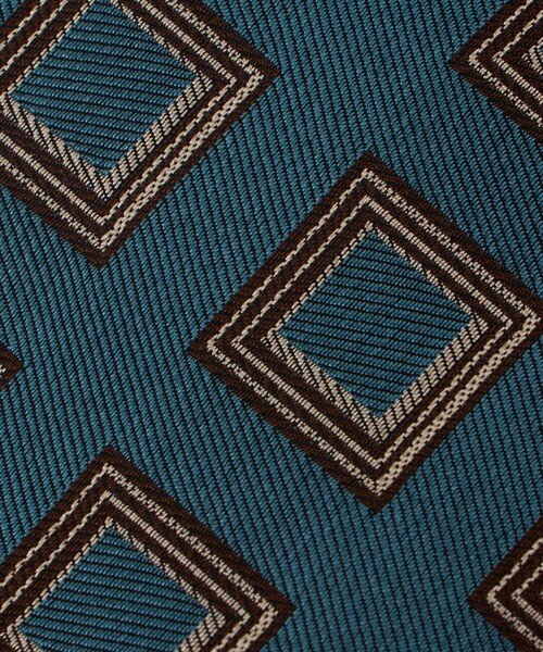 FRANCO BASSI(フランコバッシ)の「<FRANCO BASSI>スクエア ネクタイ(ネクタイ・メンズ・ブラウン系/ターコイズブルー系・FREE)」の6枚目の写真