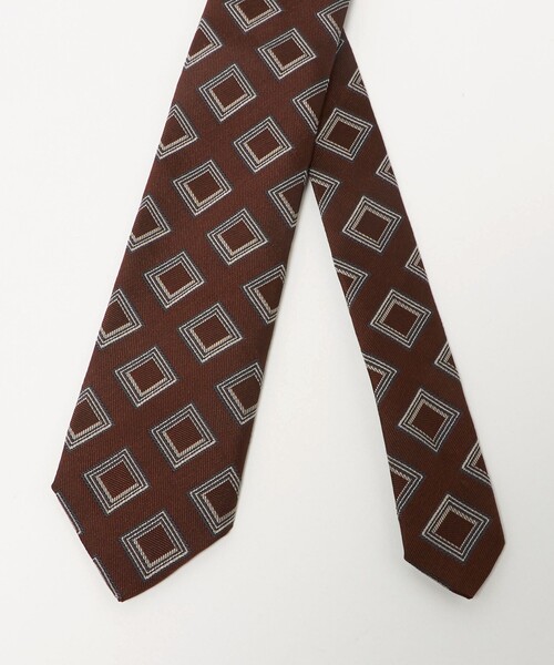 FRANCO BASSI(フランコバッシ)の「<FRANCO BASSI>スクエア ネクタイ(ネクタイ・メンズ・ブラウン系/ターコイズブルー系・FREE)」の5枚目の写真